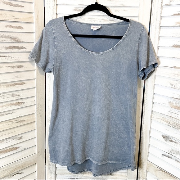 LULAROE | The Classic T Short Sleeve Acid Wash Shirt Blue - Picture 3 of 7